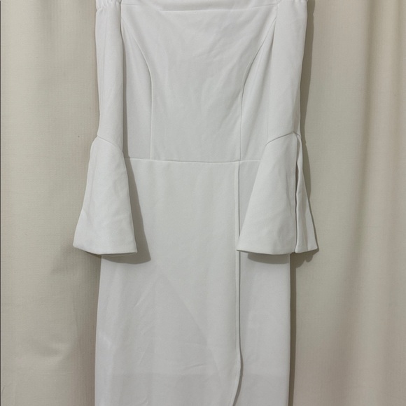 ABS Allen Schwartz Off Shoulder Bell Sleeve Gown - Picture 6 of 6